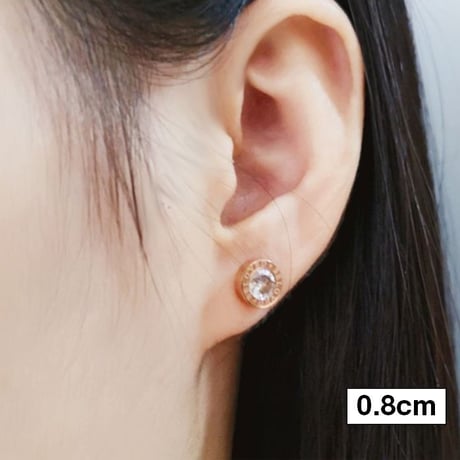 両耳 ピアス メンズ レディース スタッドピアス キャッチ式 CZ 金属アレルギー対応 シルバー ゴールド チタンスチール アクセサリー DTC-582264692299