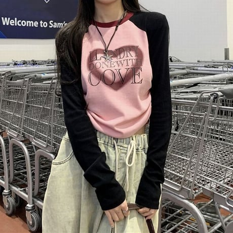 tシャツ 長袖 ドロスト ショート丈 ドローコード ドローストラップ ロンT 韓国ファッション レディース 大人可愛い ガーリー カジュアル DTC-701979946262