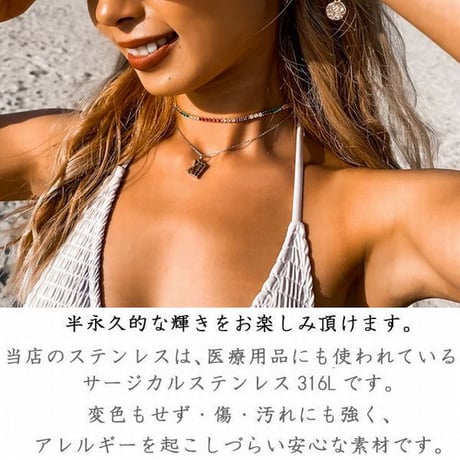 ハワイアンジュエリー ネックレス 金属アレルギー対応 ローマ数字 ラッキーナンバー サンマーク 太陽 コイン スクロール サージカルステンレス アクセサリー インスタ gps81381