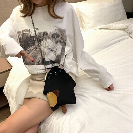 ショルダーバッグ ミニバッグ がま口 猫 ネコ 斜め掛け 肩掛け シンプル ユニーク かわいい レトロ ガーリー DTC-586650712312
