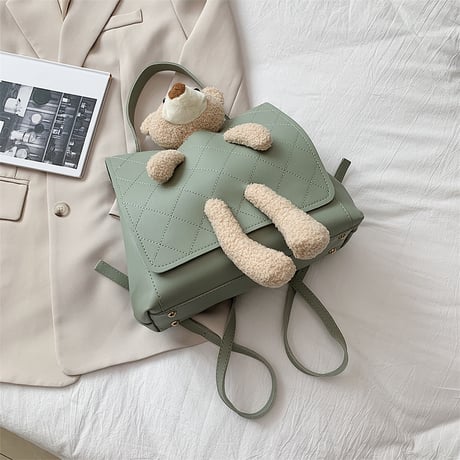 クマのぬいぐるみ 2WAYバッグ ハンドバッグ バッグパック リュックサック ミニバッグ アニマルバッグ シンプル 鞄 レトロ DTC-624226656714