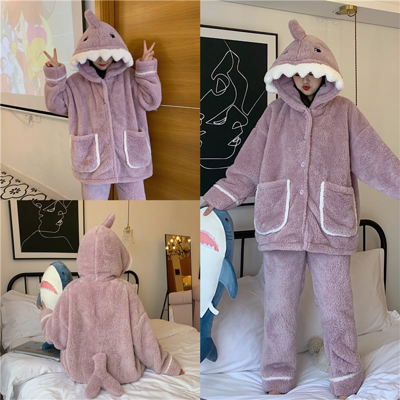ルームウェア】 フリース パジャマ セットアップ トップス + パンツ