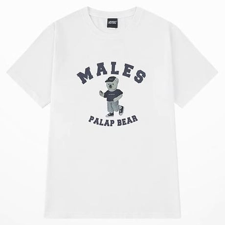 ユニセックス Tシャツ 半袖 PALAP BEAR プリント オーバーサイズ ルーズ カジュアル ストリート系ファッション 韓国ファッション メンズ レディース DTC-669232290007