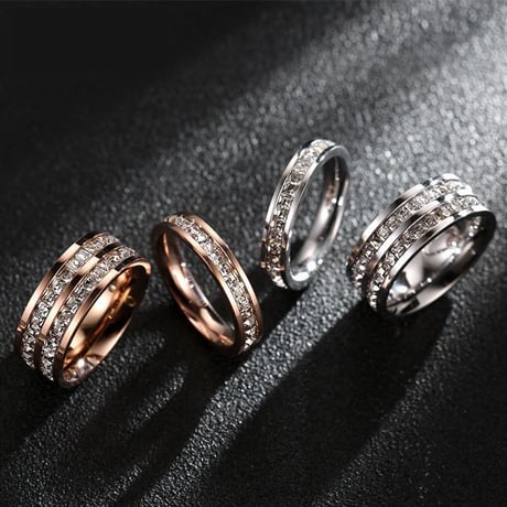 リング 指輪 キラキラ 金属アレルギー対応 レディース シルバー ゴールド ジルコニア アクセサリー チタン316L ジュエリー アクセ パーティー DCTA-849374804890