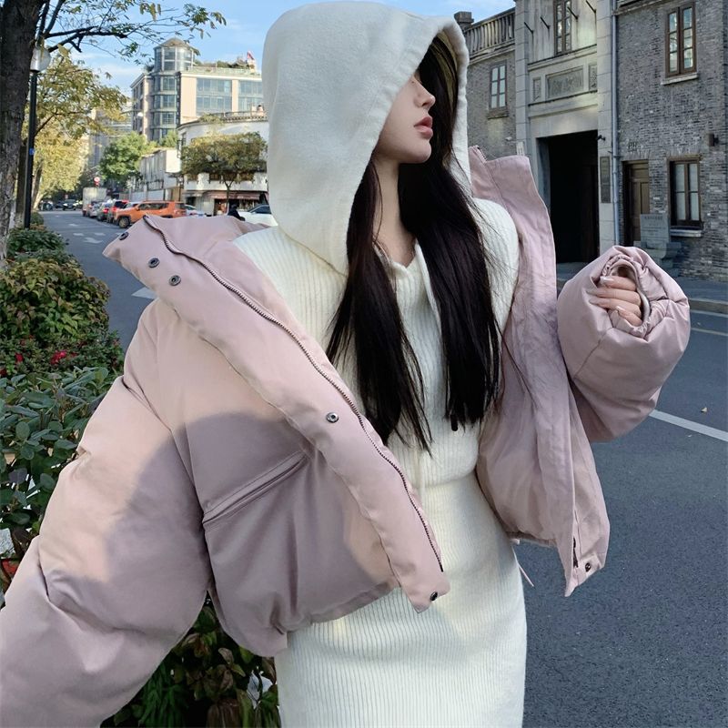 ショート丈 ダウンジャケット ハイネック オーバーサイズ