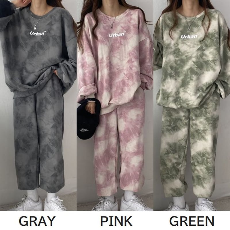 セットアップ 上下セット タイダイ柄 スウェット オーバーサイズ プル