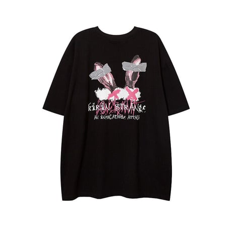 【2カラー】ユニセックス Tシャツ 半袖 バックプリント オーバーサイズ 大きめ カジュアル 韓国ファッション メンズ レディース 韓国ストリートファッション DTC-672756070324