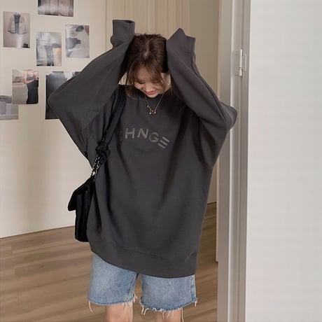 トレーナー ロンT 薄手 薄手トレーナー オーバーサイズ ラウンドネック ルーズ レトロ 韓国ファッション レディース ガーリー カジュアル ストリート系 DTC-655296556038