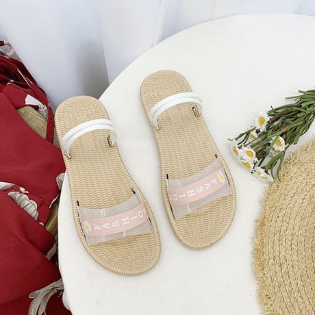 2WAY ストラップ サンダル フラットサンダル 韓国ファッション レディース ぺたんこサンダル 痛くない かわいい 靴 歩きやすい 616855832552