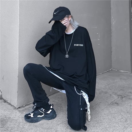 ユニセックス 長袖 Tシャツ メンズ レディース 英字 バックプリント ロンT オーバーサイズ 大きいサイズ ストリート TBN-610491915745