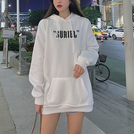 天使の羽 モチーフ プルオーバー パーカー 韓国 ファッション レディース ストリート系 裏起毛 ビッグサイズ オーバーサイズ トップス ルーズ (DTC-603217112260)