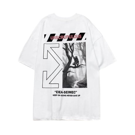 ユニセックス Tシャツ 半袖 ラウンドネック バックプリント オーバーサイズ メンズ レディース トップス 大きめ カジュアル ストリートファッション DTC-647820082238
