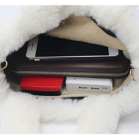 スマイル ファーバッグ BAG ファー もこもこ ミニ ショルダーバッグ おしゃれ 人気 通勤 サブバッグ 韓国 ファッション (DCT-580518208395)