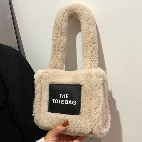 ボア トートバッグ 2way ショルダーバッグ ハンドバッグ もこもこ スクエアバッグ ミニバッグ 肩掛け 斜め掛け 鞄 レトロ 韓国ファッション レディース DTC-687472800963