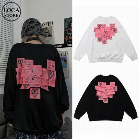 ユニセックス トレーナー 長袖 ラウンドネック 薄手 オーバーサイズ 韓国ファッション メンズ レディース 大きめ カジュアル ストリートファッション DTC-651890921390