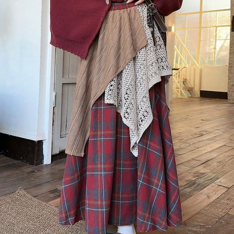 セットアップ カーディガン クマちゃん ロングスカート 不規則