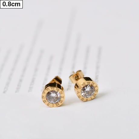 両耳 ピアス メンズ レディース スタッドピアス キャッチ式 CZ 金属アレルギー対応 シルバー ゴールド チタンスチール アクセサリー DTC-582264692299