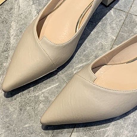 パンプス チャンキーヒール バブーシュ スクエアトゥ 韓国ファッション レディース 潰し履き 歩きやすい DTC-599533235253