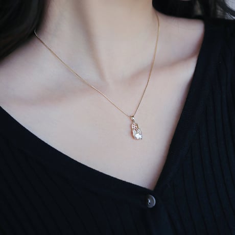 ネックレス サンダルモチーフ CZ チェーン付き ペンダント アクセサリー 合金 K14メッキ シンプル ジュエリー シルバー ゴールド DTC-644446549094