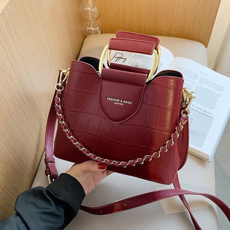 2WAY ハンドバッグ ショルダーバッグ ファスナー ミニバッグ スクエアバッグ バッグ 鞄 レトロ ブラック ホワイト ブラウン ワインレッド DTC-625751564330