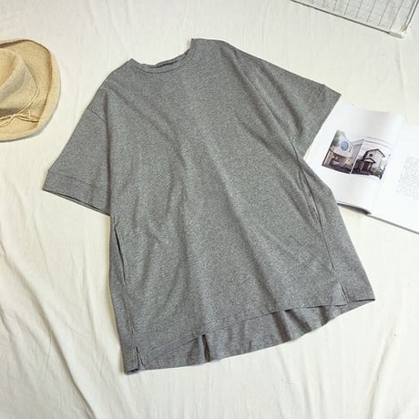 Tシャツワンピース レースアップ バックリボン ゆったり ルーズ チュニック 半袖 レトロ 韓国ファッション レディース 大人可愛い ガーリー DCT-556806546749