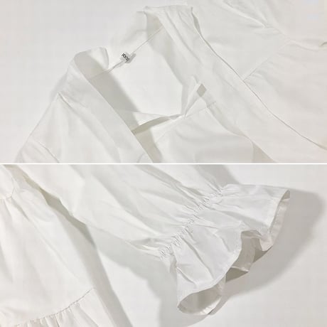 セットアップ ベスト ＋ ボウタイ フリル ワンピース 韓国ファッション レディース ロング丈 長袖 シンプル レトロ ガーリー (DTC-602303245123)