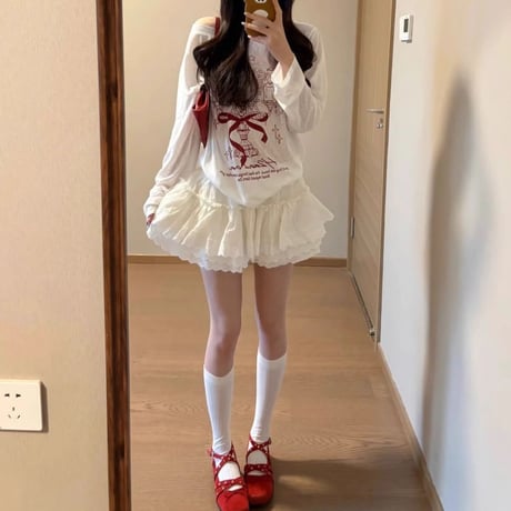 シアートップス 薄手 オフショルダー シアーtシャツ ロンt トップス UV対策 ゆったり ルーズ 長袖 レトロ 大人可愛い ガーリー カジュアル DTCA-930947193917