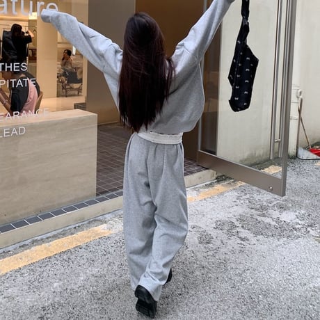 セットアップ 上下セット スウェット ナンバーロゴ トレーナー パンツ オーバーサイズ 長袖 レトロ 韓国ファッション レディース 大人可愛い ガーリー カジュアル DTC-819529018954