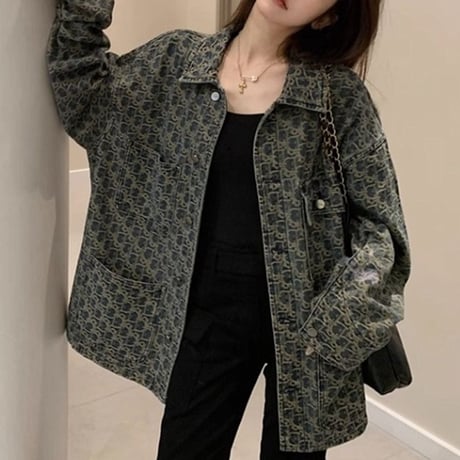 デニムジャケット デニムコート ライトアウター デニム ボタン ポケット ゆったり 長袖 レトロ 大人可愛い ガーリー カジュアル DTCA-871437074571