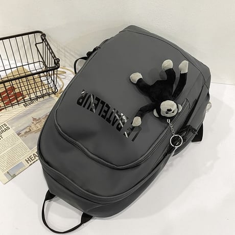 【3カラー】 サルのぬいぐるみ付き バックパック リュック リュックサック 防水 レトロ 韓国ファッション メンズ レディース カジュアル DTC-633963144688