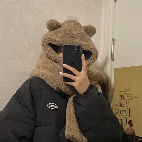 フード付きマフラー 耳付き クマ耳 フード付き ボアマフラー もこもこ フードマフラー ロングマフラー 防寒 暖かい 厚手 韓国ファッション レディース ガーリー DTC-630248123865