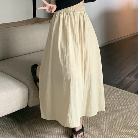 アンブレラプリーツスカート ロングスカート ハイウエスト プリーツ ロング丈 Aライン ウエストゴム レトロ 韓国ファッション レディース 大人可愛い ガーリー DTC-717441441639