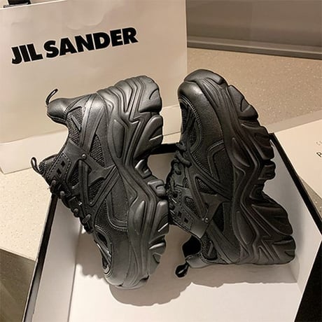 【3カラー】 ダットスニーカー 22.5～25.0cm メッシュスニーカー 厚底 スニーカー メッシュ レースアップ カジュアル スポーツ 韓国ファッション DTC-650990250796