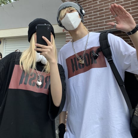 ユニセックス tシャツ レタープリント コットン オーバーサイズ 韓国ファッション メンズ レディース トップス ゆったり カジュアル ストリートファッション DTC-638898835596