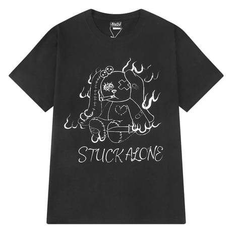 ユニセックス Tシャツ 半袖 メンズ レディース ラウンドネック 垂れ耳うさぎ プリント オーバーサイズ 大きいサイズ ルーズ ストリート TBN-622841153956