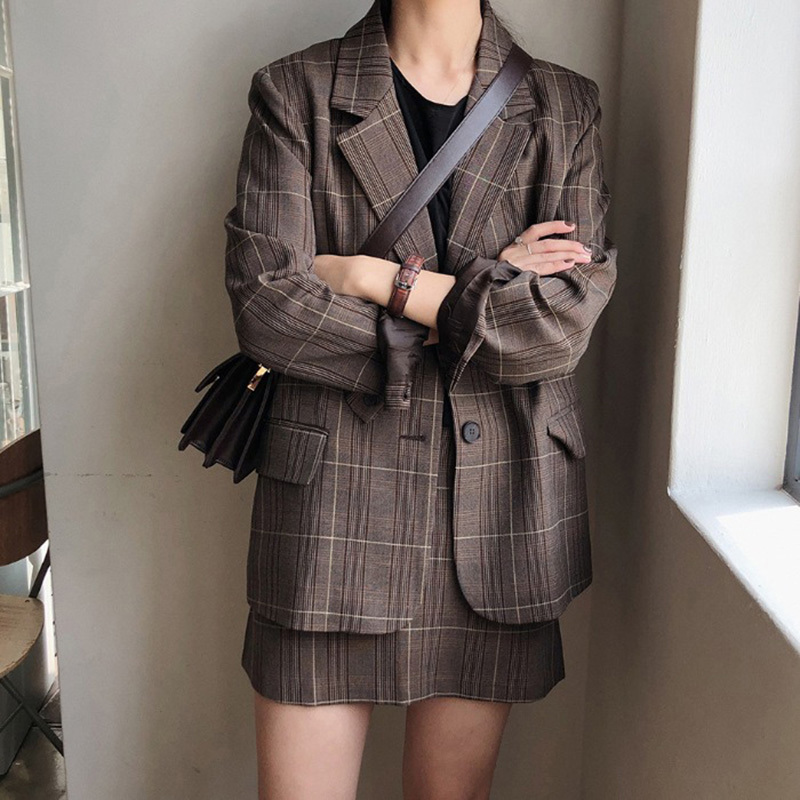 セットアップ テーラードジャケット ＋ ミニスカート 韓国ファッション
