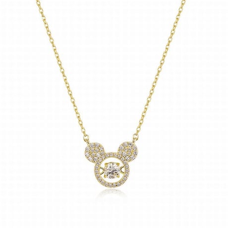ネックレス ペンダント ミッキー マウス チェーン付き 韓国アクセサリー キラキラ 合金 シルバー925 CZ アクセサリー DTC-610959908090