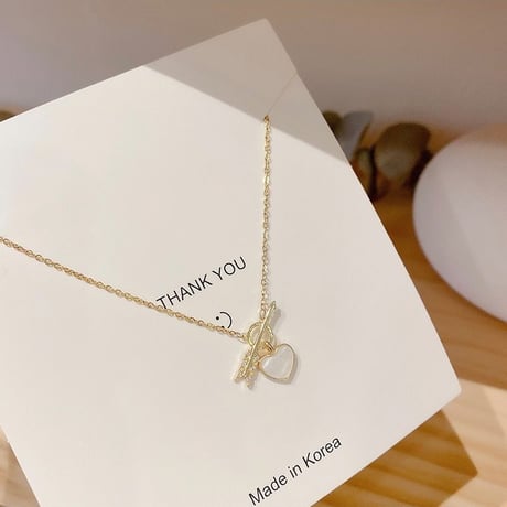 ハートネックレス キューピッドの矢 アロー ネックレス チェーン付き ハート  金属アレルギー対応 アクセサリー チタンスチール 韓国アクセサリー 韓国ファッション DTC-628030515752