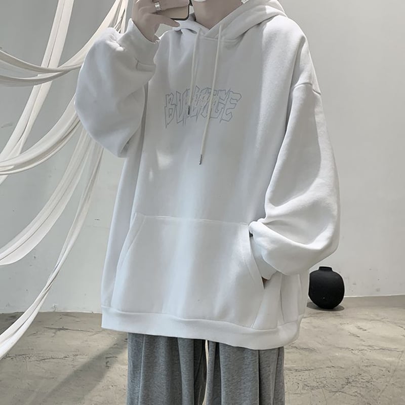 ユニセックス パーカー プルオーバー バックプリント オーバーサイズ