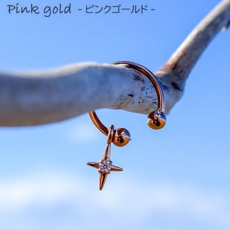 片耳用 イヤーカフ 金属アレルギー対応 キュービックジルコニア クロス サージカル ステンレス アクセサリー スチールシルバー イエローゴールド ピンクゴールド ges8354