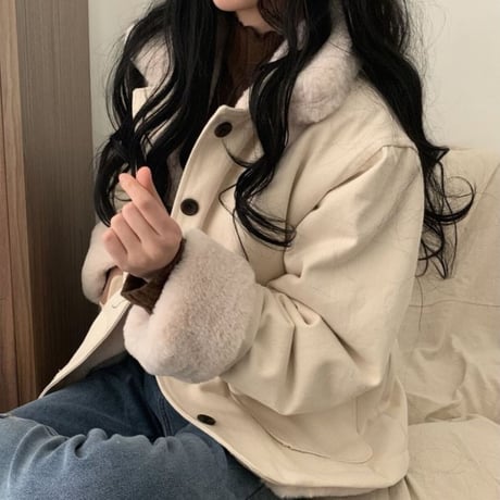 ボアジャケット もこもこ ウール 防寒 韓国ファッション レディース ボアブルゾン ルーズ ボア 長袖 ゆったり 大人可愛い ガーリー DTC-628316384541