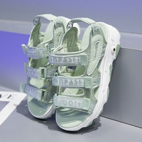 スポーツサンダル スポサン 5.5cm 厚底 韓国ファッション レディース サンダル フラットサンダル ベルト マジックテープ 厚底サンダル フラット かわいい 歩きやすい 617262292358