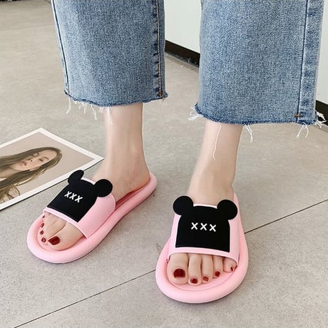 サンダル クマちゃん スリッパ コンフォートサンダル 韓国ファッション レディース シャワーサンダル フラットサンダル キュート 痛くない かわいい 歩きやすい 617460709078
