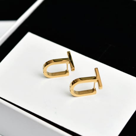 フープピアス 両耳 T字型 U字型 金属アレルギー対応 チタンスチール ピアス ゴールド アクセサリー DTC-632402922077