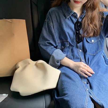 デニムワンピース シャツワンピース マキシ ロング丈 デニム 襟付きワンピース 体型カバー 長袖 レトロ 韓国ファッション レディース 大人可愛い ガーリー DTCA-713584509029