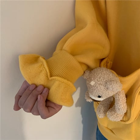 パーカー 裏起毛 クマのぬいぐるみ ベアー プルオーバー 長袖 ルーズ 韓国ファッション レディース スウェット ゆったり 大きめ カジュアル ストリート系 DTC-629418331286