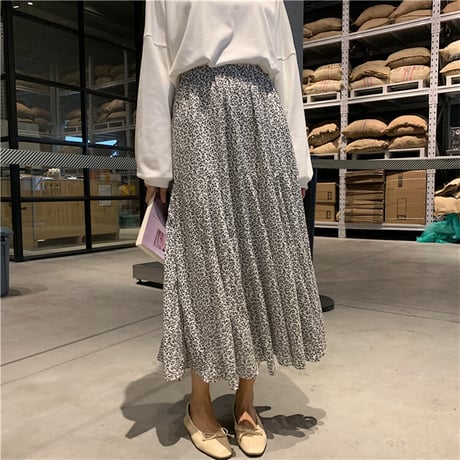 花柄 スカート フレア Aラインスカート 韓国ファッション レディース ロング丈 フローラル ハイウエスト 大人可愛い ガーリー フェミニン DTC-627230585978