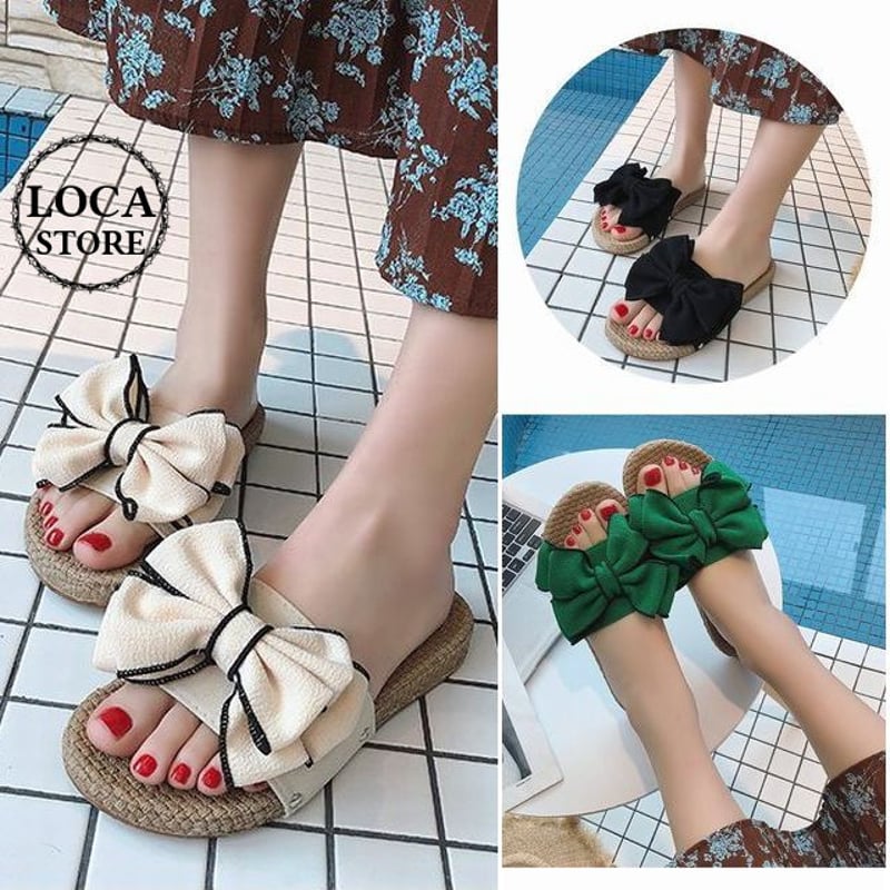 サンダル リボン フラット フレア ぺたんこ 夏 プール レディース 23cm サンダル リボン フラット フレア ぺたんこ 夏 プール レディース 23cm