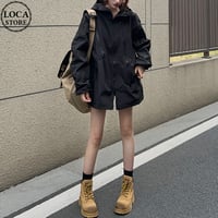 ユニセックス 男女兼用 マウンテンパーカー フード付きジャケット ライトアウター ウインドブレーカー オーバーサイ カジュアル 韓国ファッション DTC-682565958551