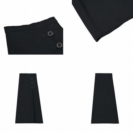2点セット 不規則 Tシャツ 長袖 ＋ ロングスカート スリット バックル 韓国ファッション レディース セットアップ Tシャツ スカート 大人可愛い ガーリー DTC-626234293153
